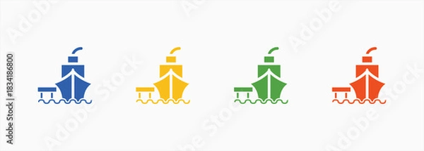 Obraz Dock Icon Set Color Multiple Style Collection Element For Design