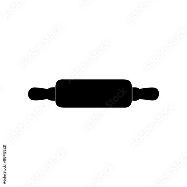 Obraz Rolling pin simple view on transparent background silhouette