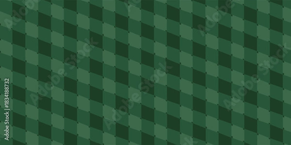 Fototapeta Christmas rhombus seamless pattern. Xmas plaid texture with gold line and stars. Green argyle geometric diamond abstract pattern. Christmas wrapping. Vector illustration isolated on green background.