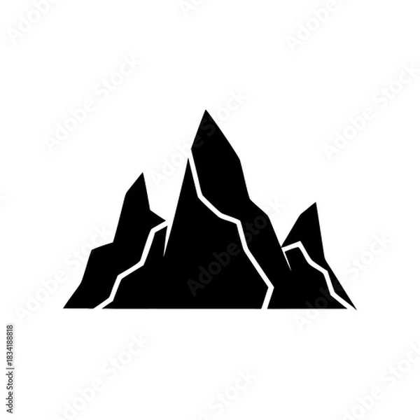 Obraz Mountain range silhouette on transparent background