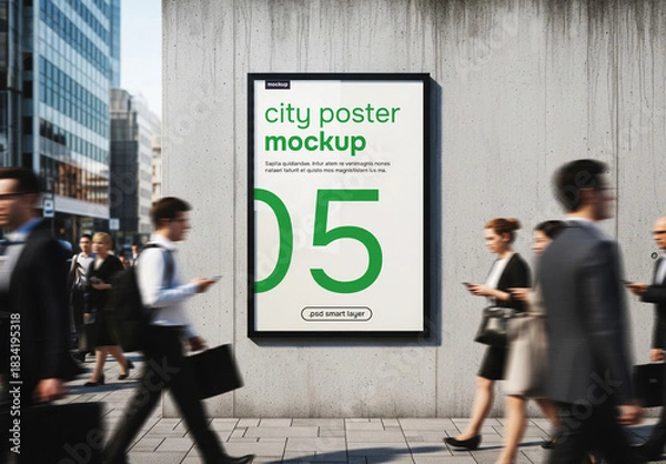 Obraz A wal lposter frame in a city mockup