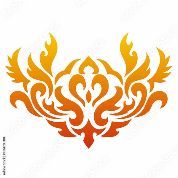 Obraz Elegant Fiery Phoenix Ornament Vector
