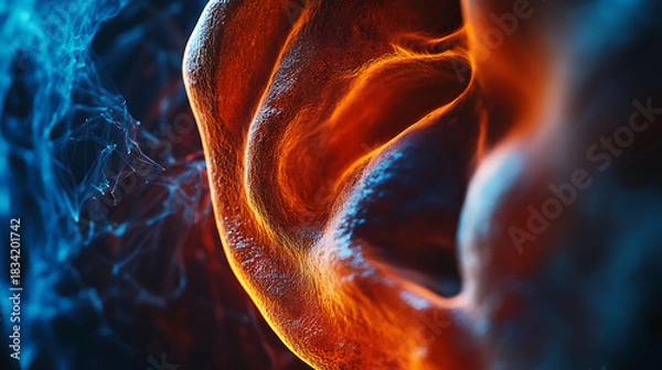 Fototapeta Close-up of mutated ear designed for multi-spectrum hearing 