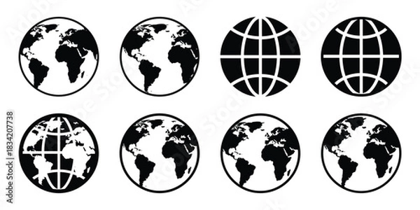 Obraz globe silhouette simple icon set