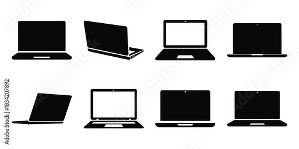 Obraz laptop silhouette simple icon set