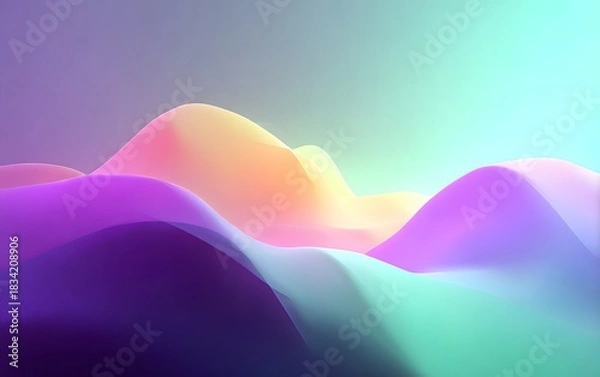 Obraz Abstract fluid gradient background with soft colors blending. 