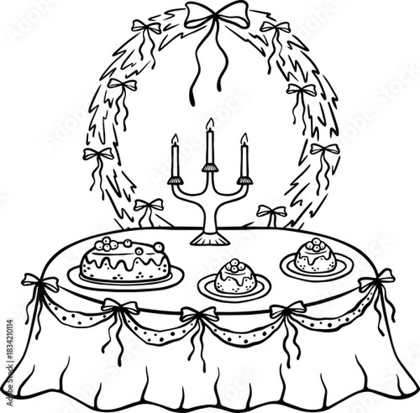 Obraz Elegant table set for big fancy celebration