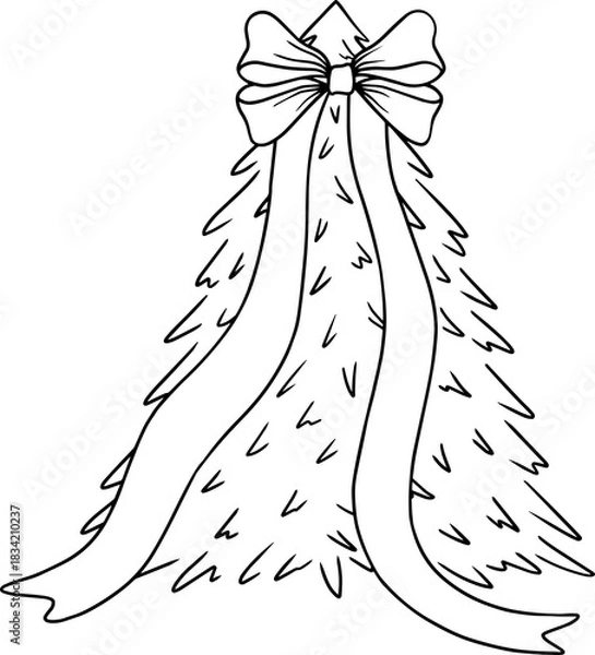 Obraz Christmas tree with ribbon