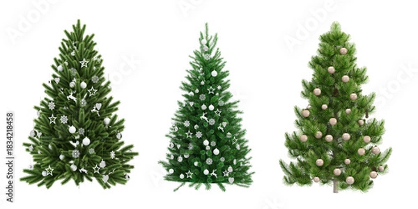 Obraz christmas tree isolated on white