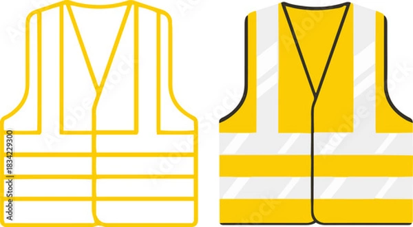 Obraz safety vest construction worker uniform flat vector icon design