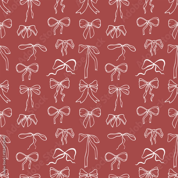 Obraz Fancy pattern with ribbons on red background