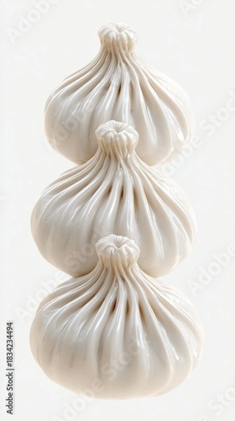 Obraz 3D khinkali on a white background