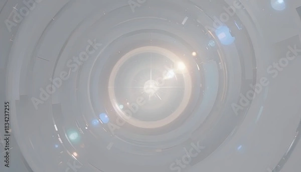 Fototapeta Abstract geometric tunnel with bright light, modern design background evokes futuristic technology and innovation, great for presentations and websites