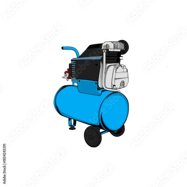 Obraz Air Compressor Vector Illustration
