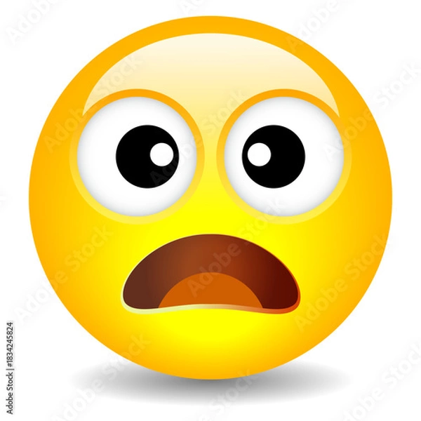 Obraz Amazed emoji face vector illustration on white background