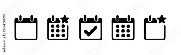 Obraz Calendar and time management icons set . Vector illustration.