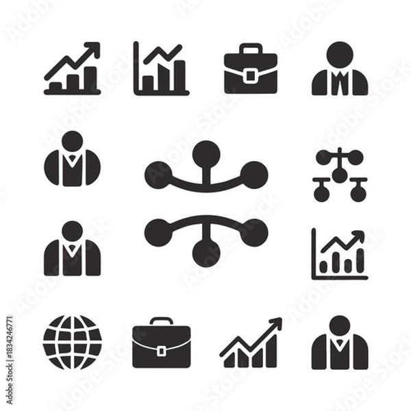 Obraz Finance and analytics icons set . Vector illustration.