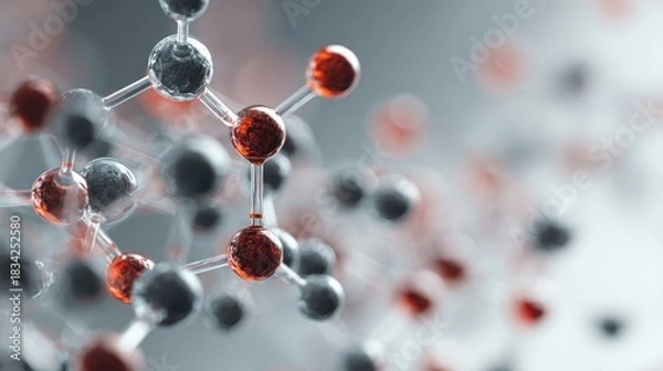 Obraz Abstract molecular structure visualizes scientific innovation and research