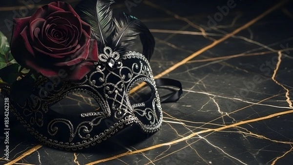 Fototapeta Romantic still life with red roses and candles on the bed, Ai Generated