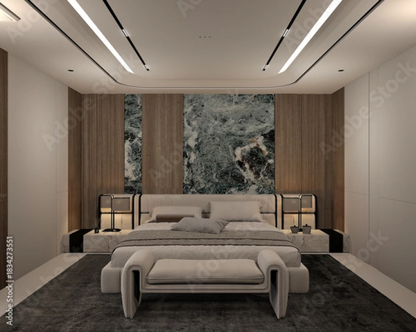 Obraz 3d render luxury home interior