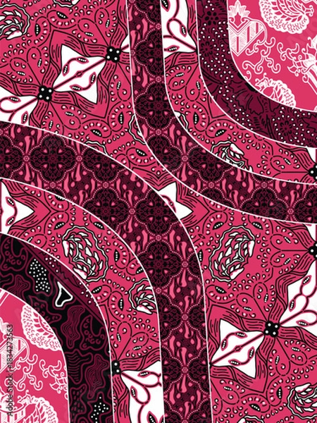 Obraz abstract pattern background design with classic batik motif