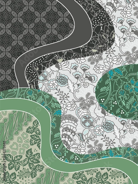 Obraz abstract pattern background design with classic batik motif