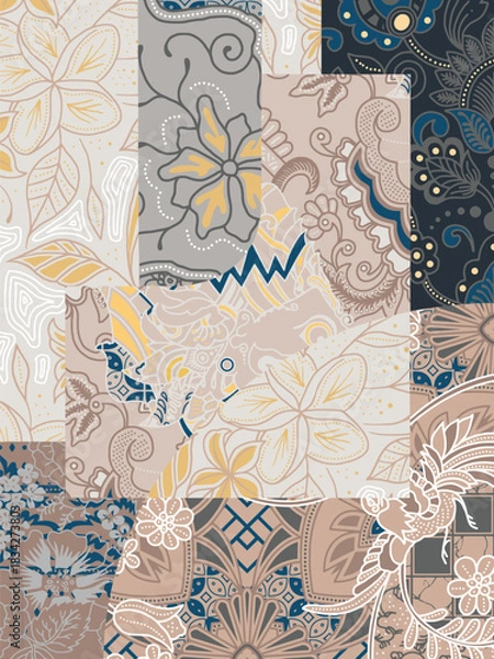 Obraz abstract pattern background design with classic batik motif