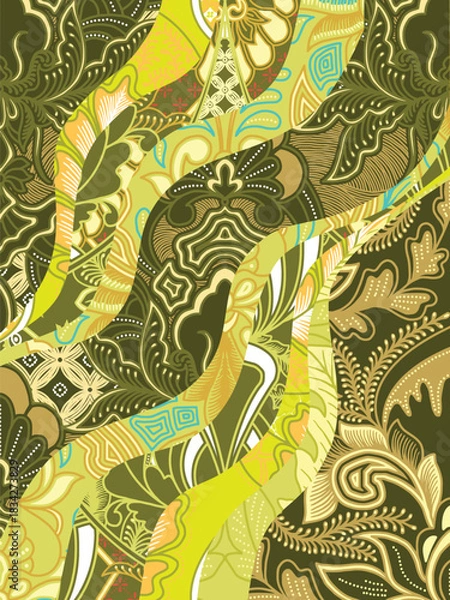 Obraz abstract pattern background design with classic batik motif