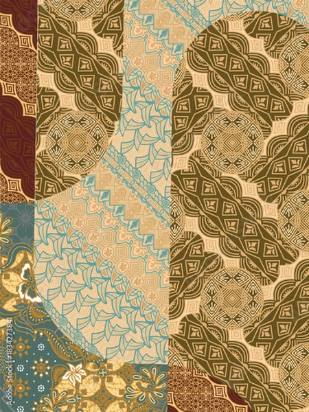 Obraz abstract pattern background design with classic batik motif