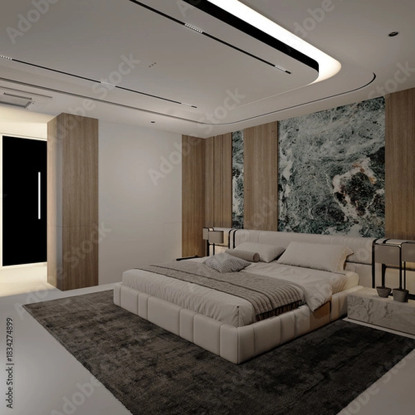 Obraz 3d render bedroom interior