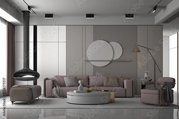 Obraz 3d render living room