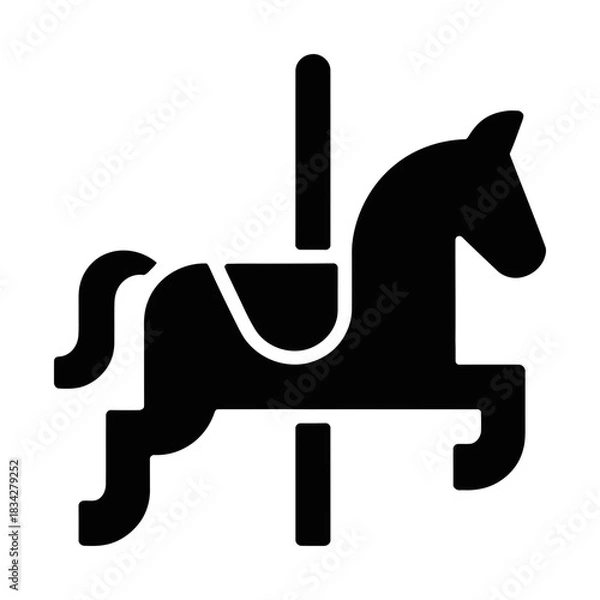 Obraz carousel horse glyph icon