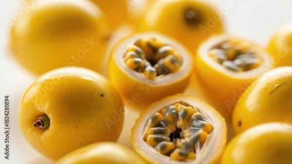 Obraz Yellow fruit with seeds closeup