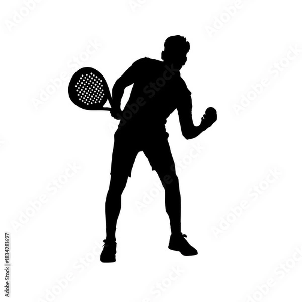 Obraz Silhouette of tennis player celebrating a point during a match