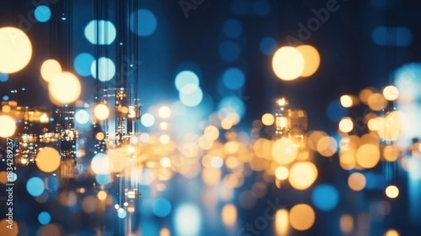 Obraz Abstract city lights bokeh background.