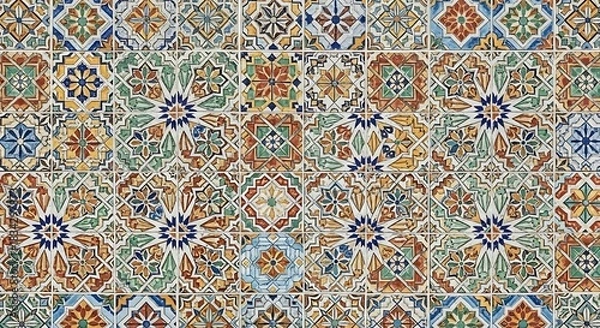 Fototapeta Colorful geometric tile pattern for background or design element