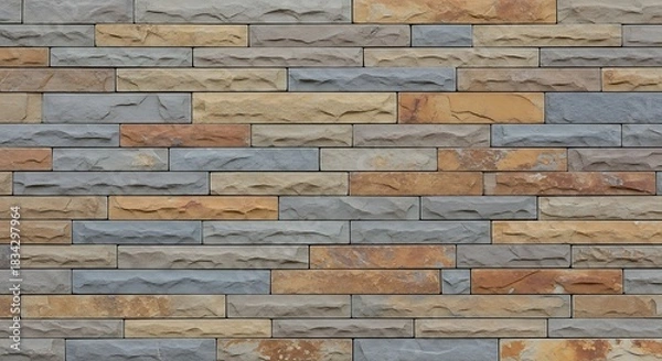 Obraz Textured brick wall background with various colors and detailed patterns