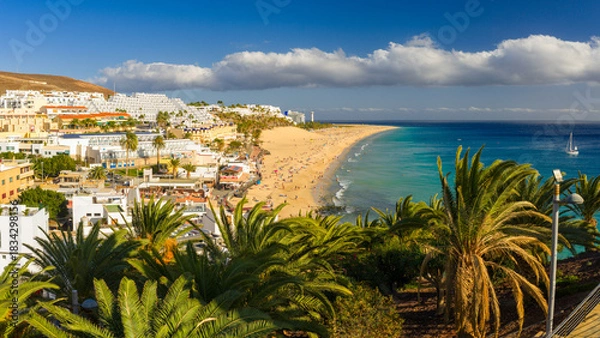 Obraz Morro Jable is a popular tourist town and former fishing village located on the sunny southern tip of the Fuerteventura in Spain's Canary Islands