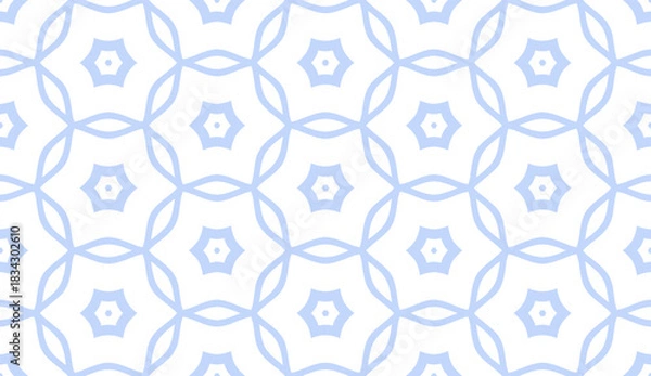 Fototapeta Abstract Seamless Geometric Hexagons Light Blue and White Pattern.