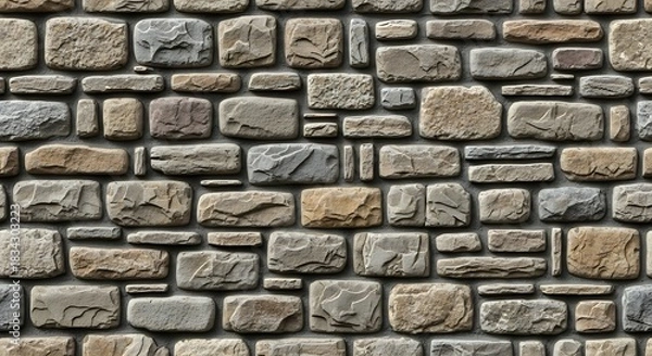 Obraz Stone wall texture background pattern closeup natural outdoor construction