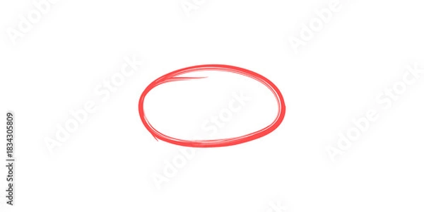 Fototapeta Hand Drawn with a red marker on a transparent background