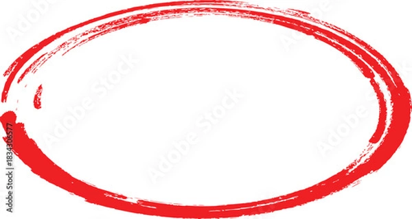 Fototapeta Highlight hand drawing different circles isolated on the transparent background, Handwritten red circle For marking text, numbers, marker pen, pencil, logo, hand-drawn doodle grunge circle highlights