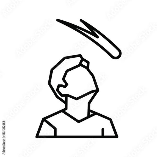 Fototapeta Person looking up at a comet, asteroid, or falling star icon