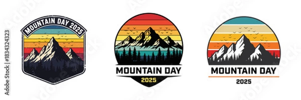 Obraz Mountain Day 2025 Retro Styled Vector Design