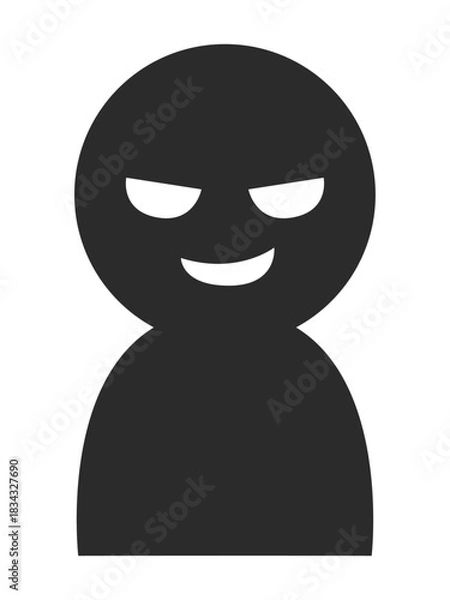 Obraz 悪い顔で笑う不審者のシンプルな人のシルエットのイラスト