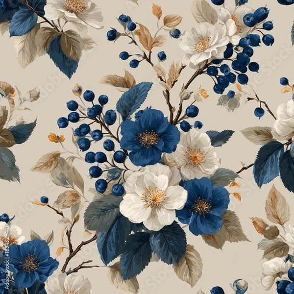 Fototapeta seamless floral pattern