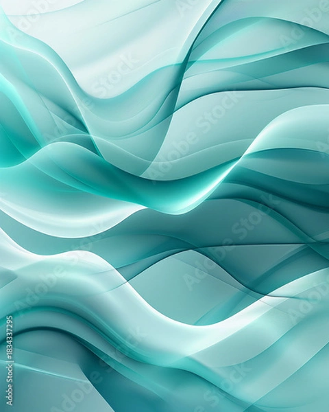 Obraz Bright Aqua Smooth Flowing Abstract Wave Background