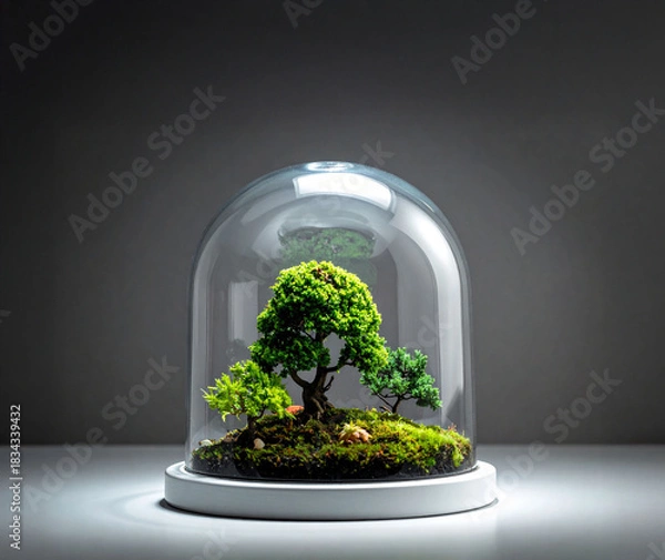 Obraz terrarium avec mini bonsaï 