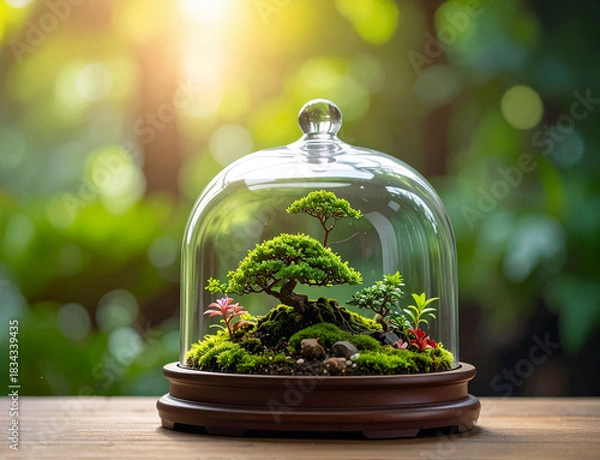 Obraz terrarium avec mini bonsaï 