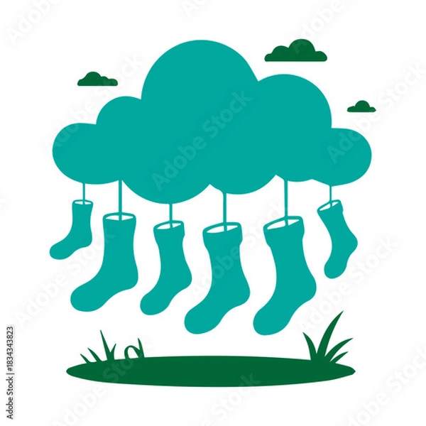 Obraz Socks falling from cloud